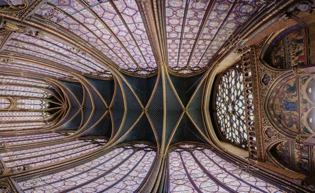 Stained-glass windows of the Sainte-Chapelle upper chapel on Day 1 Stained-glass windows of the Sainte-Chapelle upper chapel on Day 1