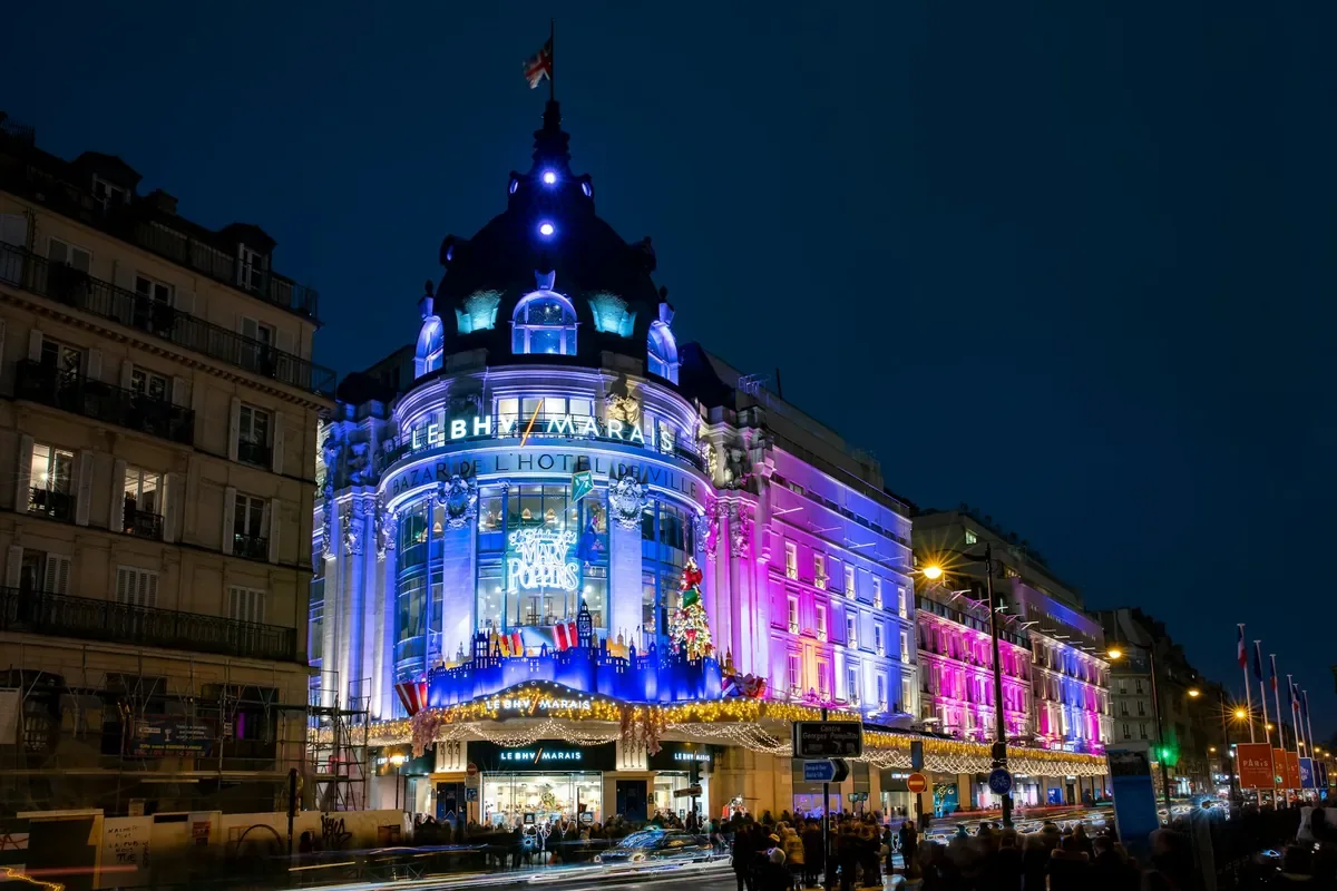 The Printemps department store lit up for the holidays The Printemps department store lit up for the holidays