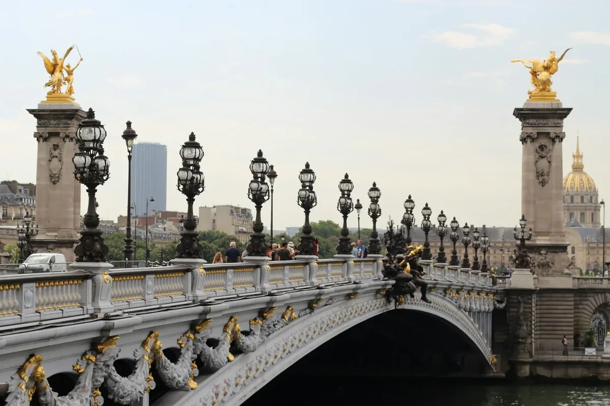 Gilded statues on the Pont Alexandre III Gilded statues on the Pont Alexandre III